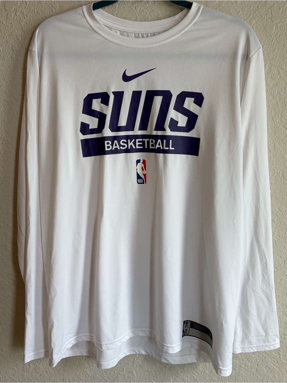 Phoenix Suns Nike White Team Issued Long Sleeve T-Shirt - Men’s XL Mint! NBA